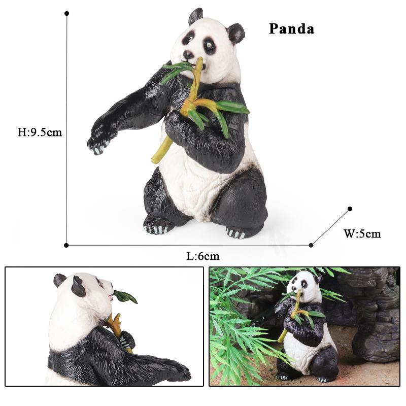Oenux China Panda Bamboo Wild Animals Action Figures Model Figurine PVC Miniature Cute Decoration Education Collection Kid Toy