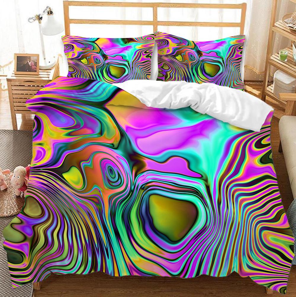 Geometric luxury honeycomb stone pattern 3D printed bedding set queen size 2/3pcs microfiber duvet cover cool style