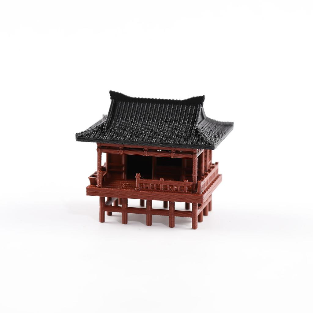 Hot Sale Mini Zen Aquarium Ornament Micro Landscape Sand Table Decoration Retro House Gazebo Statue