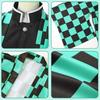 Custom Cosplay Demon Slayer Tanjiro Kamado Costume, Black Green, 10-12 Years, 140cm