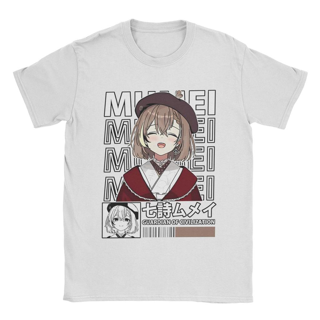 Summer Men Women's FuwaMoco Nanashi Mumei Kimono Shirt Merch Pure Cotton Tops T-shirt Casual Tee Shirt