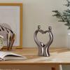 Abstrakt Par Hjärta Staty Hjärta Form Romantisk Staty Skrivbord Hand i Hand Figurer Fotografi Rekvisita Hem Inomhus Ornament För