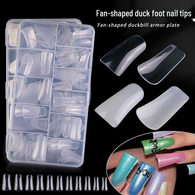 

500 Pieces Full Cover Fan-Shaped Duckbill Nail Tips - European & American Style