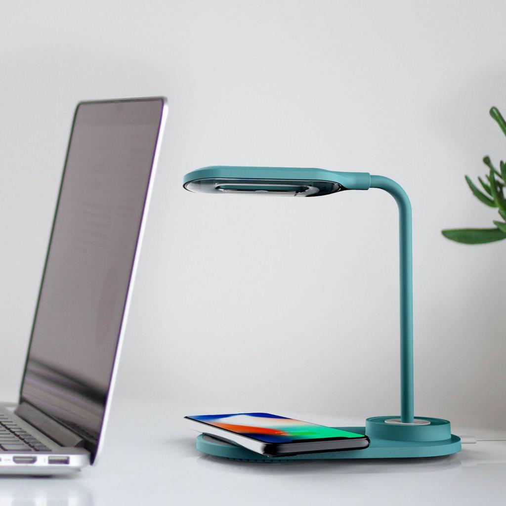 Wireless Charger Desk Lamp with Night Light and 15W Fast Charging - Eye Protection, USB Powered, Portable Gift.