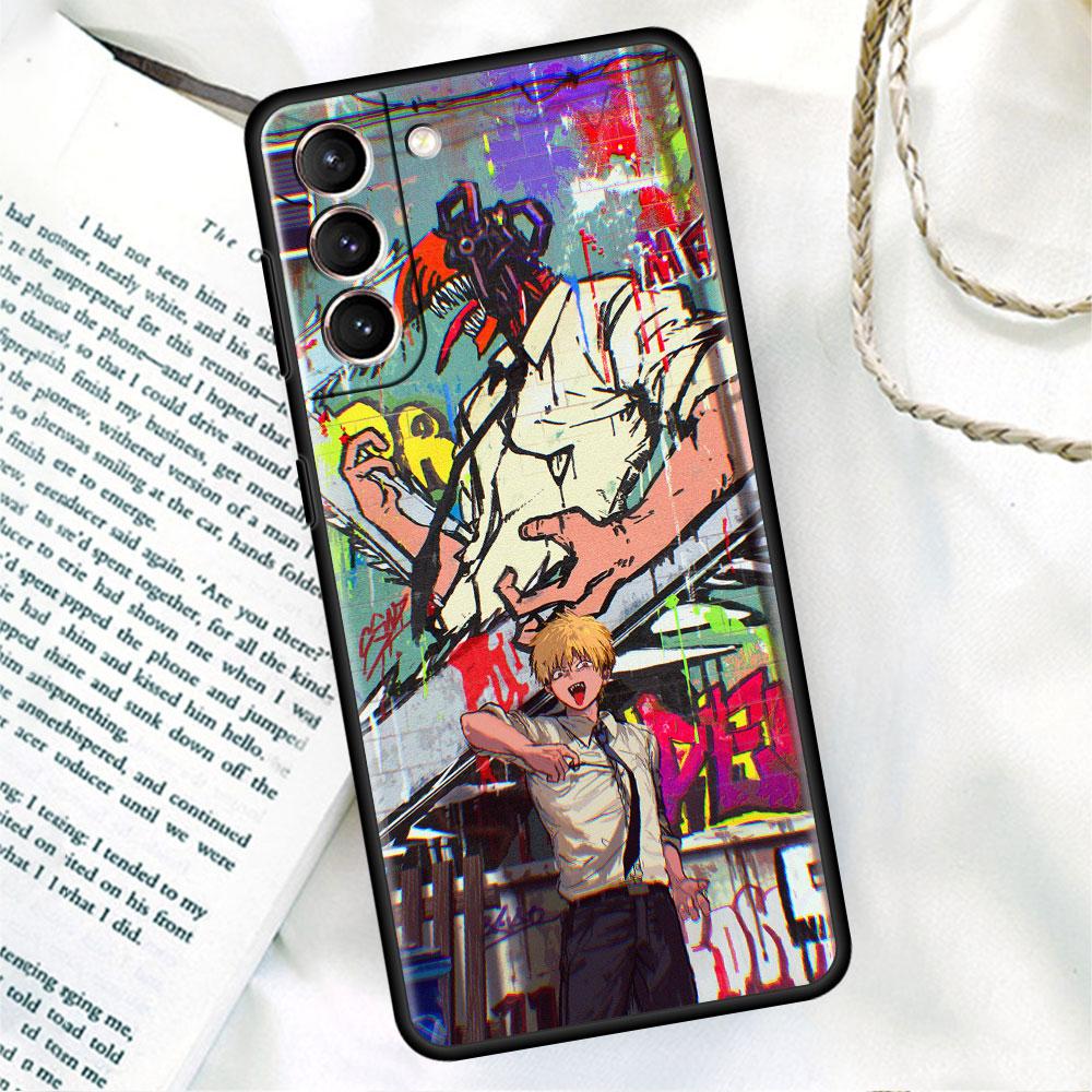 

Черный мягкий чехол для телефона Samsung Galaxy S22 S21 S20 Ultra FE S9 S8 S10 Plus Note 20 10 9 Fundas Cover Anime Chainsaw Girl Samsung Note 9