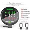 12.5 x 10.8 x 5CM 5 in 1 Motorcycle LED Voltmeter Thermometer Black Waterproof