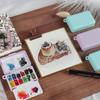 Travel Watercolor Paint Box 12 Well Folding Paint Palette Box Portable Watercolor Paint Mixing Tray For Artist Student