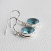 Solid 925 Sterling Silver Blue Topaz Gemstone Birthday Anniversary Gift Dangle Earring Jewelry