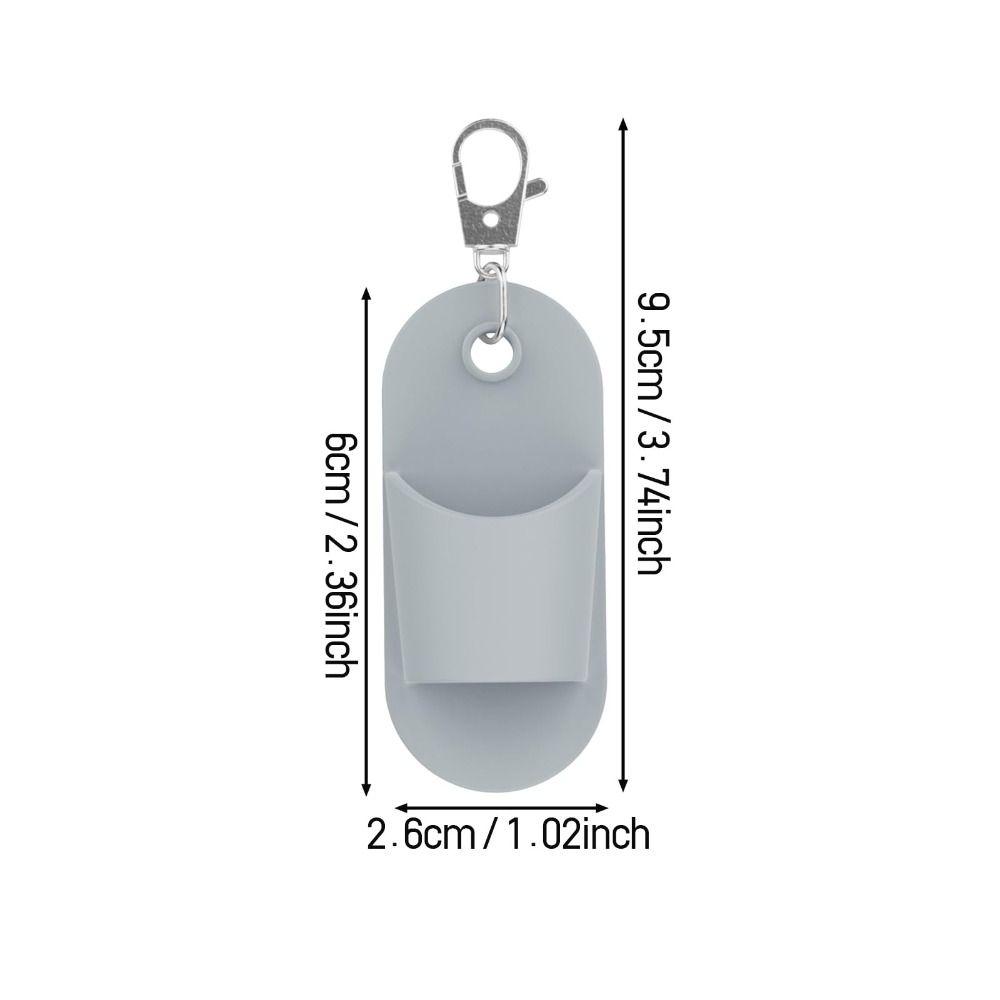 Portable Silicone Lanyard Pen Holder Anti-Lost Multi-functional Pen Clip Solid Color Lip Balm Holder Keychain