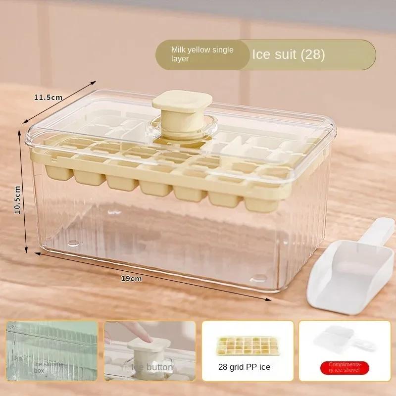 Refrigerator Ice Cube Maker with Shovel Seal Food-Grade Sealed Ice Storage Box for Home Kitchen Mold for Home Kitchen