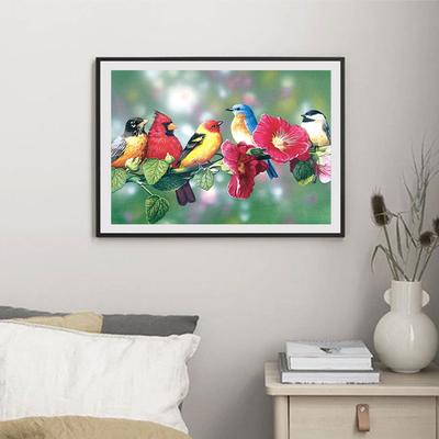 5D DIY Diamantmalerei Vögel sitzen in Reihen Kreuzstich-Set Voll Diamant Stickerei Mosaik Kunst Bild aus Strasssteinen Dekor Geschenk