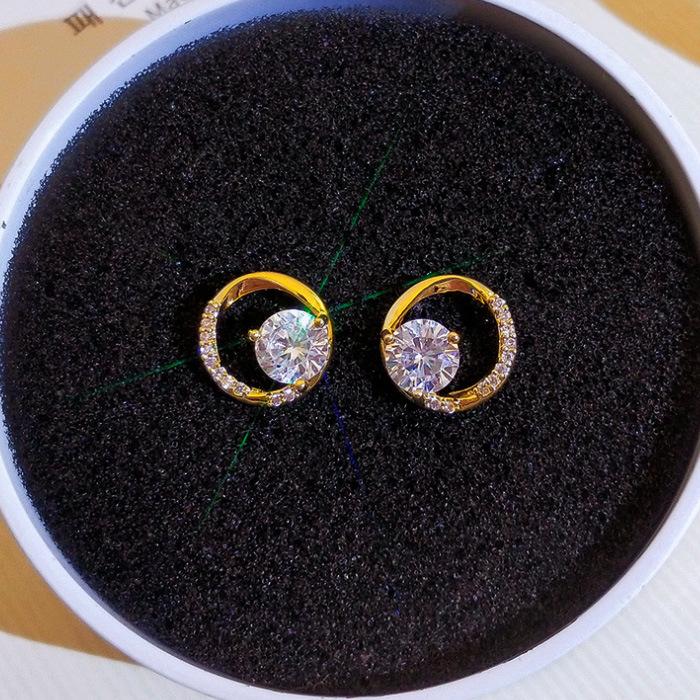 Einfache Kleine Frische Diamant-Steckohrringe Trendiges Mädchen Persönlichkeit Exquisite Kleine Ohrringe Schmuck für Studenten