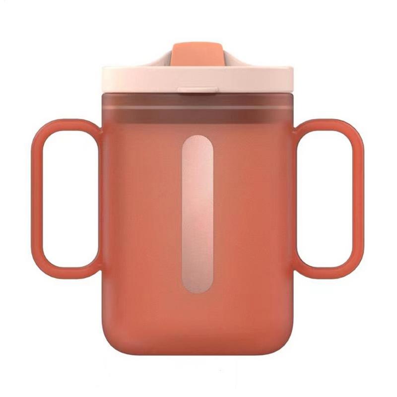 300ml Kelímky odolné proti rozlití pro dospělé seniory Kelímek na vodu s držátky Nevylitelný kelímek Láhev na vodu s víčkem a brčkem Kelímky na vodu