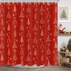 Green Christmas Tree Shower Curtain Cute Green White Xmas Pine Bath Curtain For Christmas Bathroom Decor Waterproof Fabricwinter