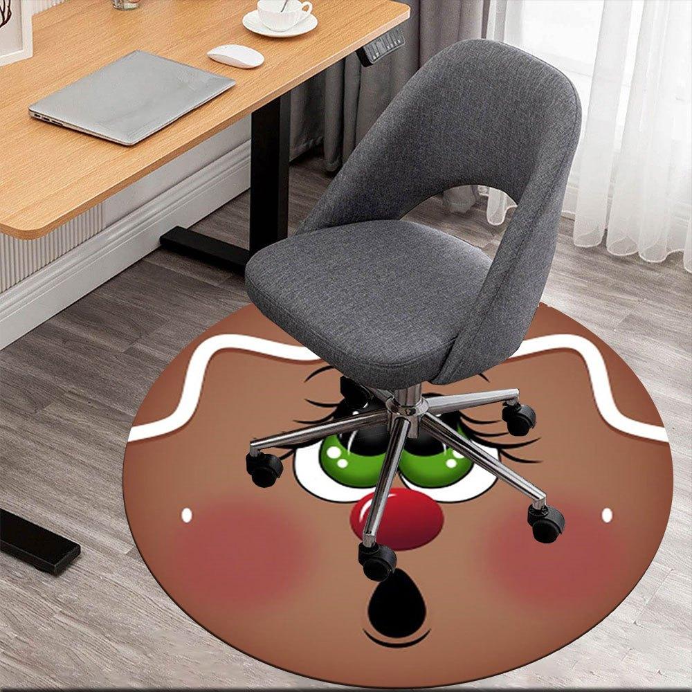 

Gingerbread Man Cookie Sticker Christmas DecorationRound Non-Slip chair mat chair carpet for office Rugs for Office Decor Gift For Valentine s Day Mot 80cm by 80cm