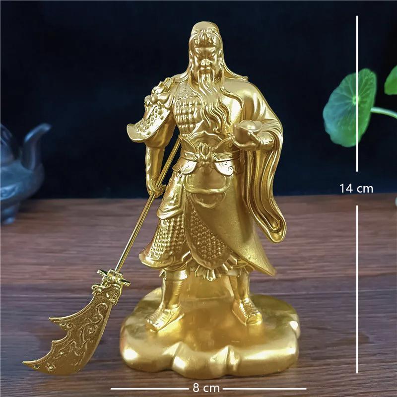 Gold Chinese Feng Shui Guan Gong Buddha Statues Handmade Resin Crafts Big Buddha Sculpture Figurines Home Decoration