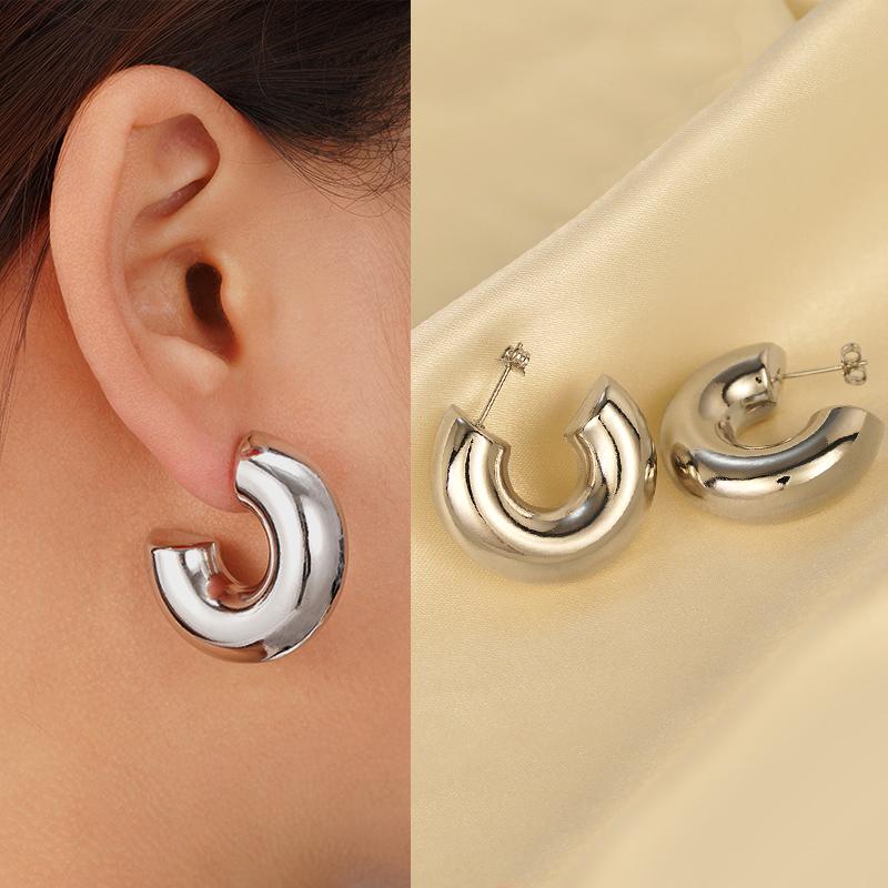 Huitan Fashion Water Drop Earrings for Women Metal Gold Color/Silver Plated Jewelry for Female Daily Wearable Accessories Gift