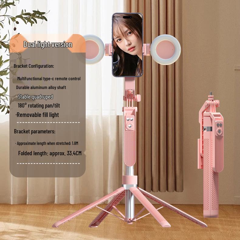 Bluetooth Selfie Stick Tripod with Remote - Portable, Retractable Phone Stand for Live Broadcasting