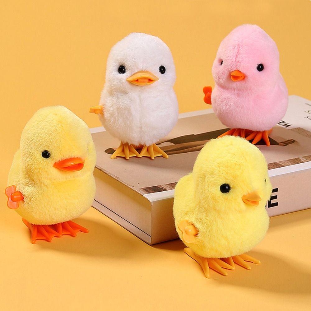 

Lifelike Duck Wind Up Jumping Toy Cute Guide Baby Crawling Toy Clockwork Spring Chicken Toy Kids