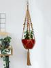 1 ks ručně vyráběný makramé věšák na rostliny/květináče na zeď, dekorace do zahrady v okrese Countyard