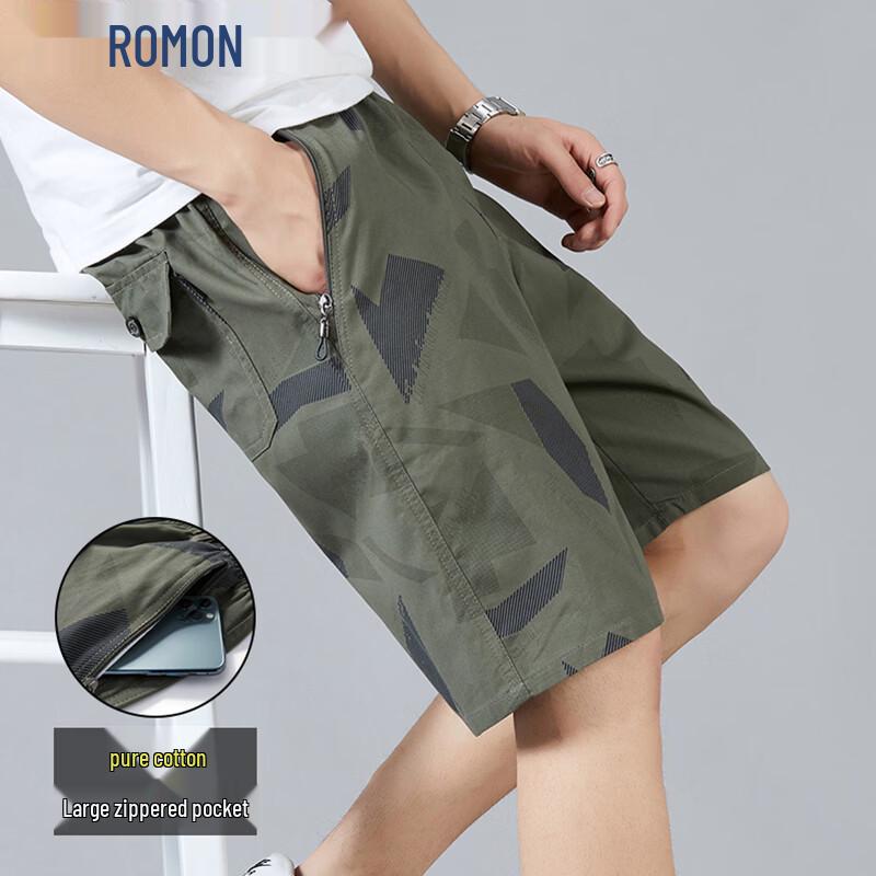 Men s Thin Loose Fit Cotton Casual Shorts L