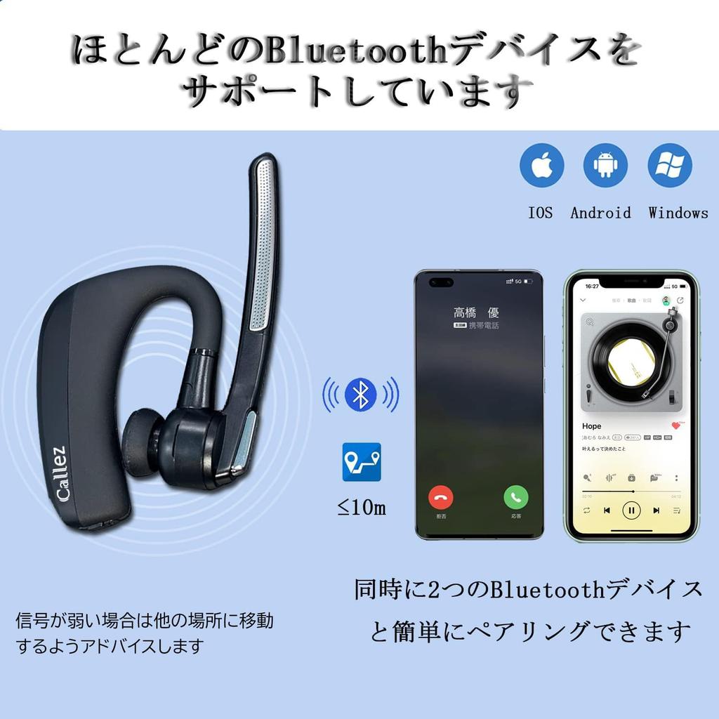 Bluetooth 192Hz Standby Single Ear Wireless Headset with aptX HD Dual Microphone Environmental Noise Cancellation and Call Noise SBC Compatible with