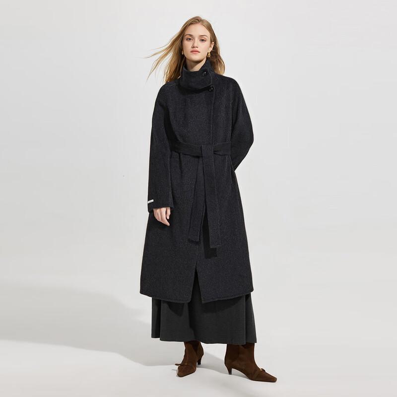 Women's Long Stand Collar Double-Faced Wool Coat