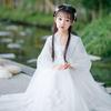 White Hanfu for Girls: Summer Children's Ancient Costume - Spring/Autumn Improved Ruqun Style 2026