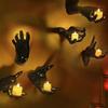 3Pcs Realistic Halloween Wall Mounted Devil's Hand Black Plastic Desk Lamp Holder with Candle