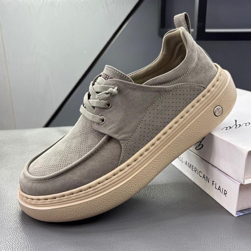 Sommer Neue Leichte Dicke Sohle Freizeitschuhe Leicht zu Tragen Slipper Faulpelz Rindsleder Schuhe Atmungsaktive Gummisohle