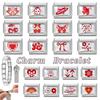 Y2K Rote Serie Blume Kirsche Herz Schleife Schmetterling Liebe Italienischer Charm Glieder Passend 9mm Edelstahlarmband Damen DIY Basteln