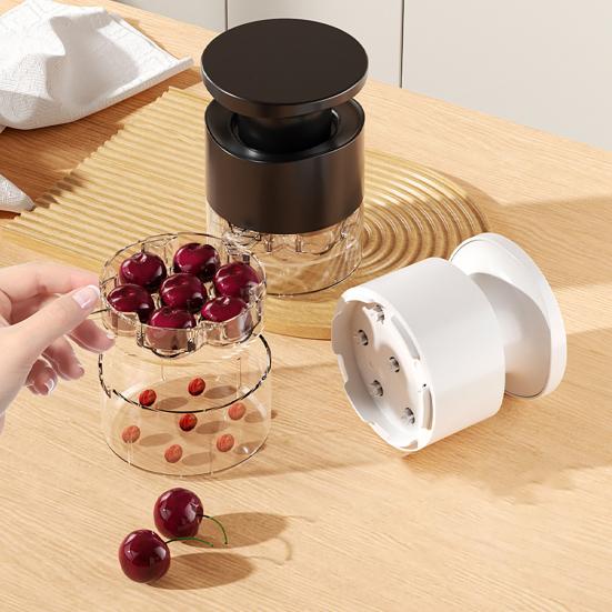 7-Hole Cherry Pitter Ergonomic Fruit Stone Remover for Cherries Dates