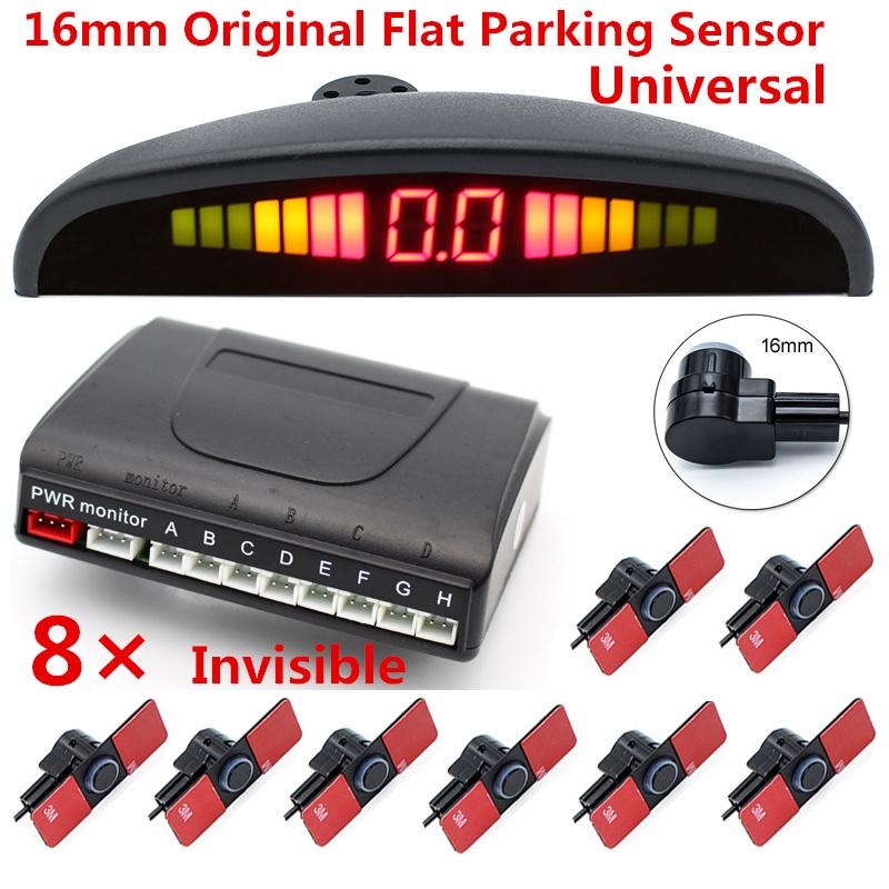 12V Auto Video Parking Sensor Reverse Backup Radar Led Display Monitor 8 Sensors