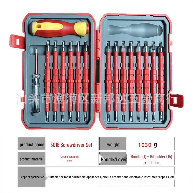29-in-1 Multifunction Electrician's Screwdriver Set with Chrome-Vanadium Steel, Magnetic Phillips & Flathead Bits