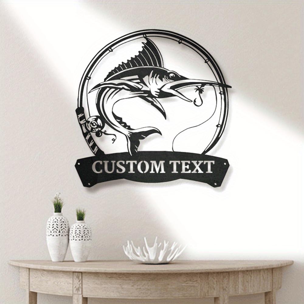 Custom Metal Marlin Wall Art Sign for Fishermen Home Garden Gift