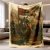 2026 Latest Flannel Blanket Medieval Knights Templar Team Flannel Blanket Soft, Cozy, and Durable Ideal for Travel, Sofa, Bed, Office, and Home Decor 