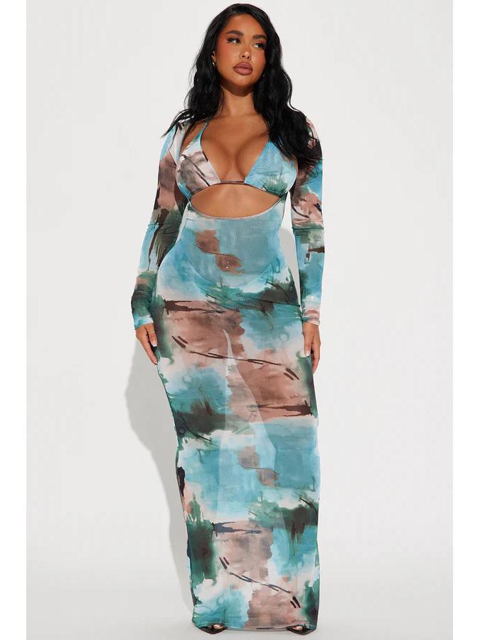 

Евро-американский купальник-тройка 2025: Облегающее бикини с накидкой для защиты от солнца XL светло-синий