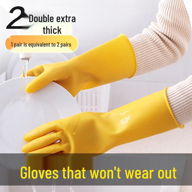 Durable Waterproof Rubber Gloves: Wear-Resistant Latex for Household and Kitchen Use
