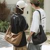 Student Messenger Bag Solid Color Crossbody Bag Men Canvas Bag Women's Large Capacity Commuter Shoulder Bag