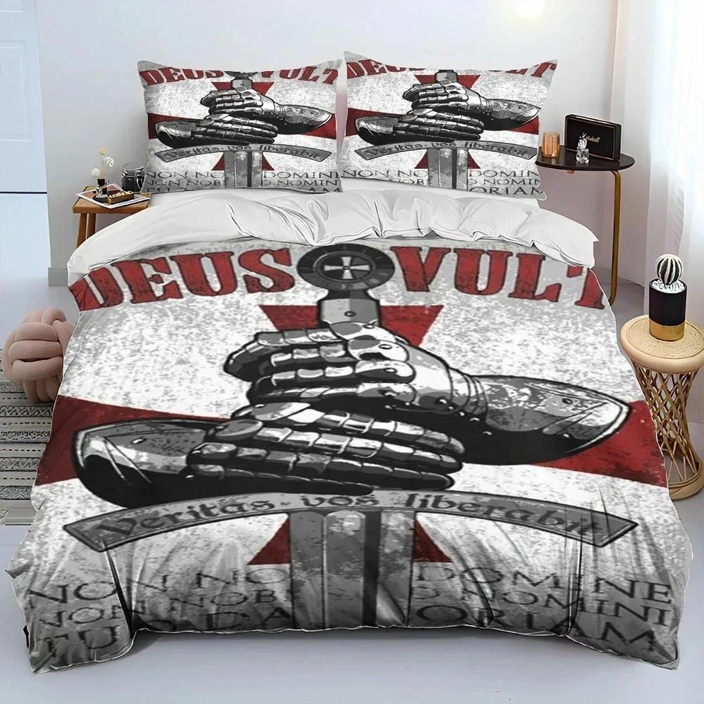 Cavalier Knight Templar Crusaders Comforter Bedding SetDuvet Cover Bed Set Quilt Cover Pillowcaseking Queen Size Bedding Set