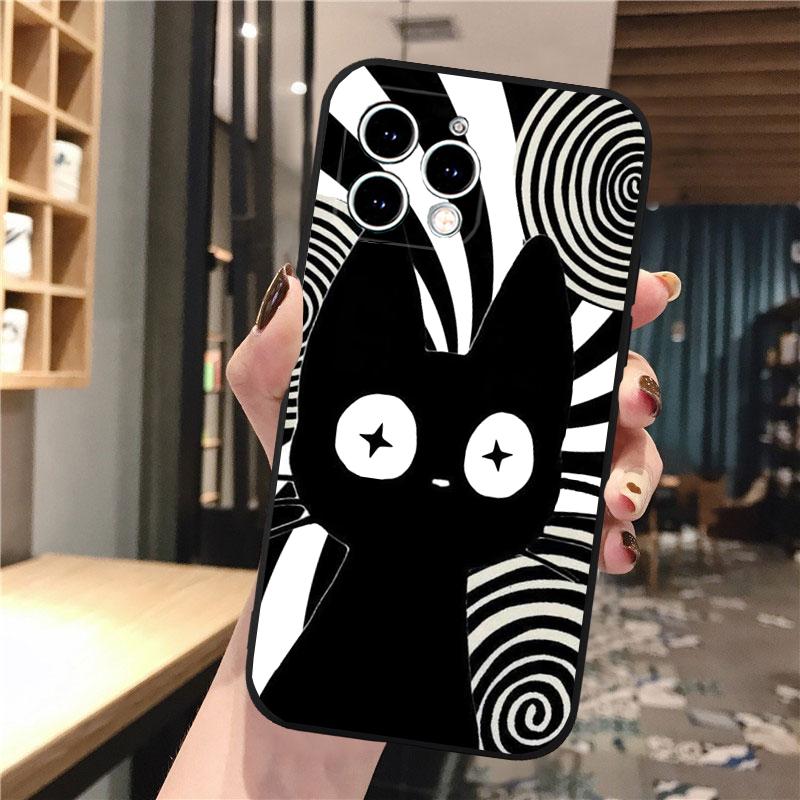 Black Cat Phone Case For Iphone 15 14 Pro Max 13 12 11 Pro Max XSMax XR 12 13 Mini 14 Plus