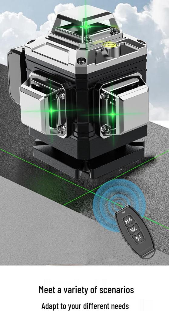 High-Precision Green Laser Level with 16 Lines for Wall and Floor Integration