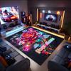 1PC Custom Name Colorful Rose Fantasy Theme Floor Mat Ideal for Living Room, Game Rooms, Office, Bedroom,Floor Mat Playful Design