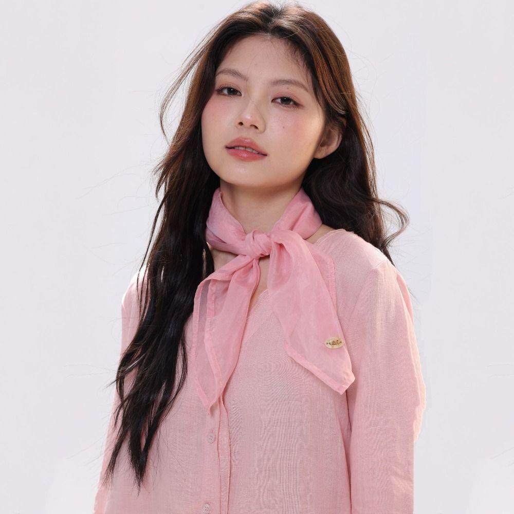 Transparent Cotton Linen Scarves Solid Color Square Handkerchief Small Square Scarf  Beach