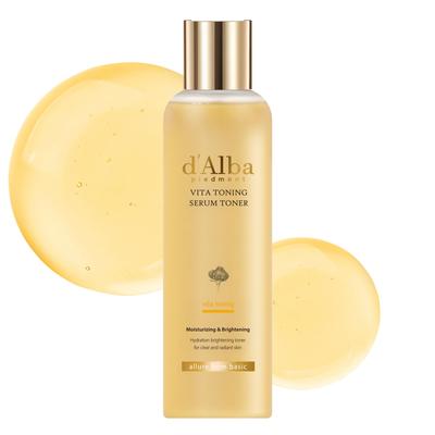 dAlba Vita Toning Serum Toner 180ml - Whitening Vitamin Mousse Water 11.76 Glutathione Lotion Moisture Retention Low Irritation Skin Texture Radiance