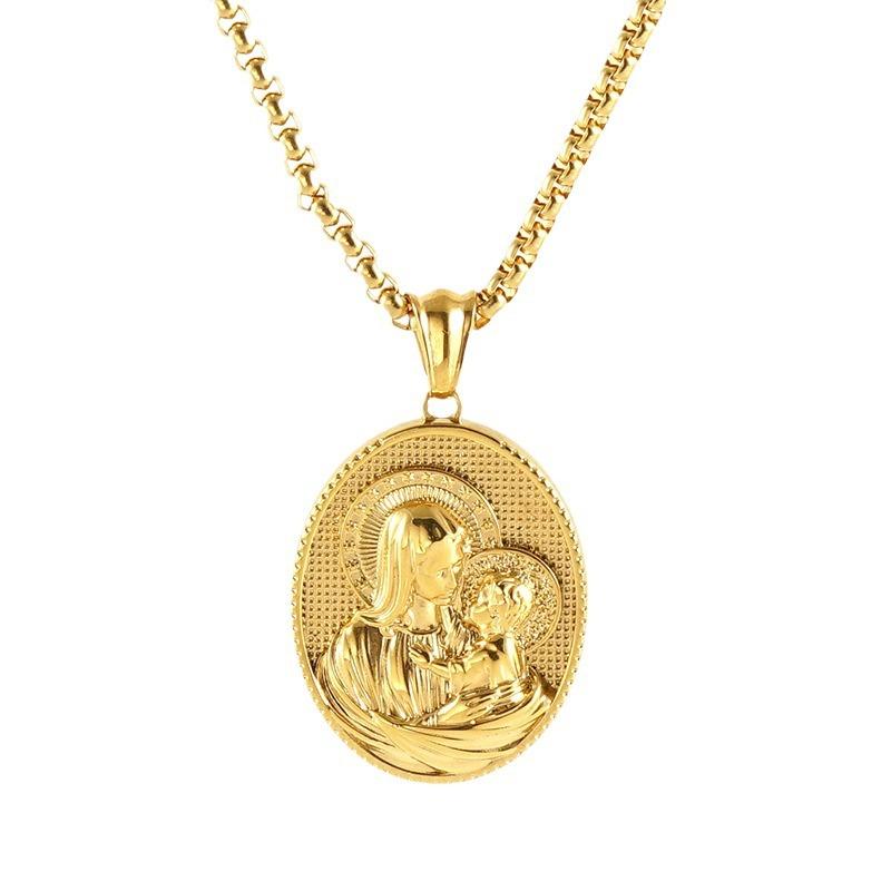 2026 Retro Fashion Pendant for Men and Women Niche Versatile 3D Relief Pattern 18k Necklace