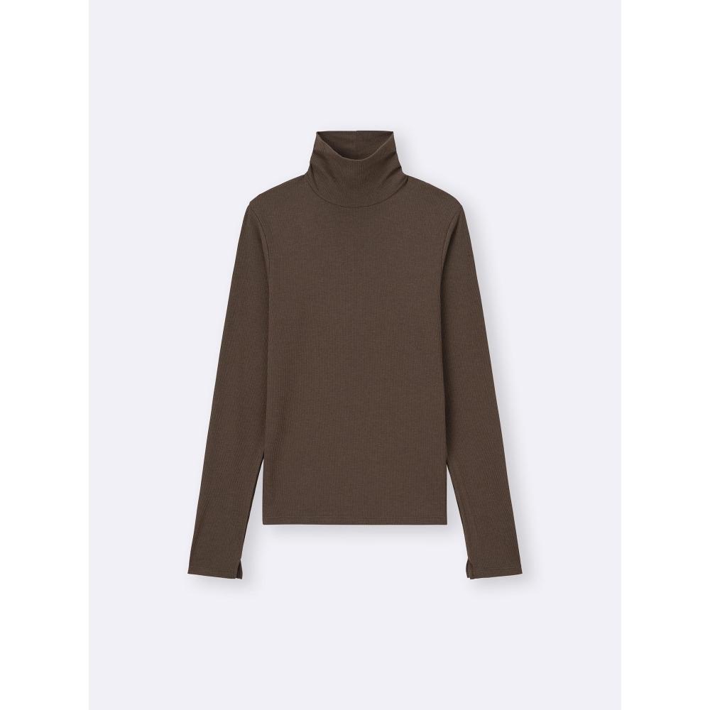 Gu By Uniqlo Warm Ribbed Turtleneck Tee  Long Sleeve 