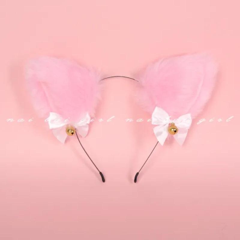 Cat Tail Bell Headband, Anal Plug, Nipple Clamps Flirting Set