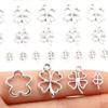 4 Styles Zinc Alloy 4-Petal Small Flower Pendant Beads for DIY Necklaces and Keychains