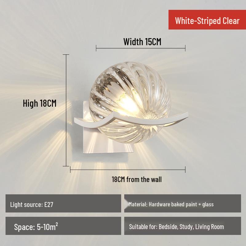 Nordic Style LED Glass Wall Lamp for Bedroom, Hallway & Living Room